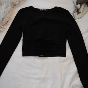 Cropped Long Sleeve with Cut Outs